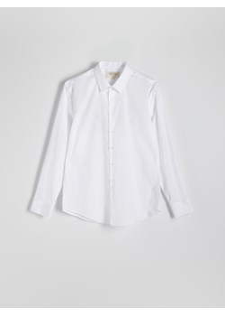 Reserved - Bawełniana koszula slim fit - biały ze sklepu Reserved w kategorii Koszule męskie - zdjęcie 173117375