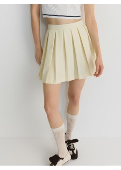 Reserved - Plisowana spódnica mini w sportowym stylu - jasnożółty ze sklepu Reserved w kategorii Spódnice - zdjęcie 173117405