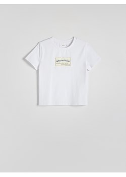 Reserved - T-shirt z nadrukiem - biały ze sklepu Reserved w kategorii Bluzki damskie - zdjęcie 173117647