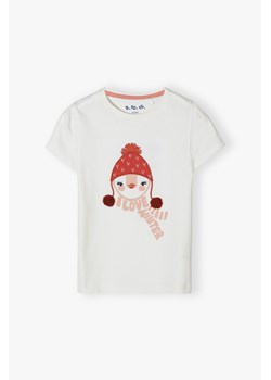 Bawełniana koszulka dla dziewczynki z nadrukiem ze sklepu 5.10.15 w kategorii Bluzki dziewczęce - zdjęcie 173118379