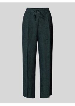 Spodnie lniane rozkloszowane z tunelem model ‘Madeka’ ze sklepu Peek&Cloppenburg  w kategorii Spodnie damskie - zdjęcie 173119507
