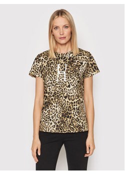 Pinko T-Shirt Castagno 1Q10D9 ZS30 Brązowy Regular Fit ze sklepu MODIVO w kategorii Bluzki damskie - zdjęcie 173119875