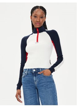 Tommy Jeans Sweter Colorblock DW0DW18595 Écru Slim Fit ze sklepu MODIVO w kategorii Swetry damskie - zdjęcie 173120085