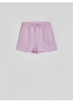Reserved - Lniane szorty - fioletowy ze sklepu Reserved w kategorii Szorty - zdjęcie 173120919