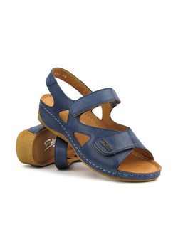 Wygodne sandały damskie skórzane - Pollonus 0994, niebieskie ze sklepu ulubioneobuwie w kategorii Sandały damskie - zdjęcie 173121057