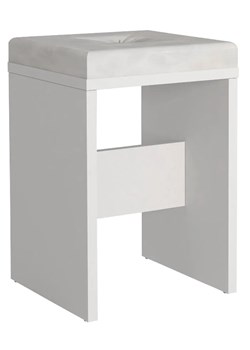 Biały minimalistyczny taboret do toaletki - Lovis ze sklepu Edinos.pl w kategorii Komody - zdjęcie 173121286