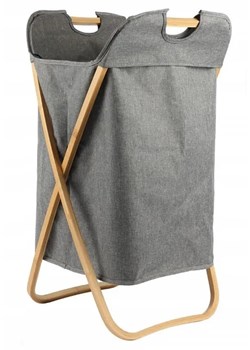Składany kosz na pranie z bambusowym stelażem 50L - Refios 6X ze sklepu Edinos.pl w kategorii Kosze na pranie - zdjęcie 173121416