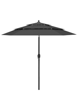 Antracytowy parasol ogrodowy - Haru ze sklepu Edinos.pl w kategorii Parasole ogrodowe - zdjęcie 173121656