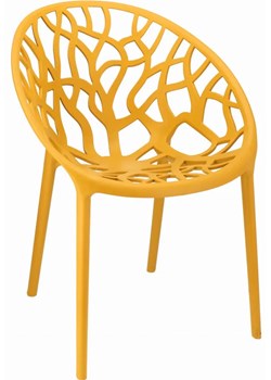 Krzesło tarasowe z ażurowym siedziskiem ciemny żółty - Moso ze sklepu Edinos.pl w kategorii Krzesła - zdjęcie 173121679