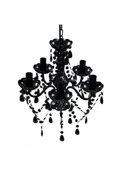 Czarny klasyczny żyrandol świecznikowy do salonu - E959-Rokis ze sklepu Edinos.pl w kategorii Lampy wiszące - zdjęcie 173121735