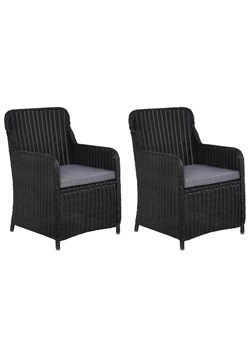 Fotele polirattanowe ogrodowe Grafton 2 szt - czarne ze sklepu Edinos.pl w kategorii Fotele ogrodowe - zdjęcie 173121927