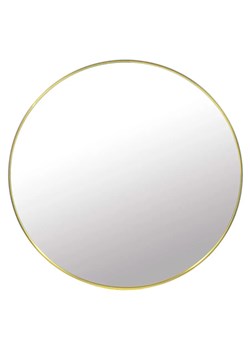 Złote okrągłe metalowe lustro 80 cm - Pireo ze sklepu Edinos.pl w kategorii Lustra - zdjęcie 173121997