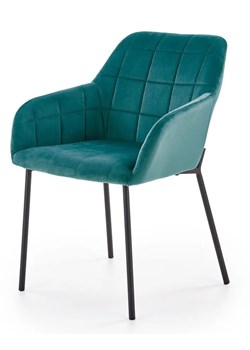 Nowoczesne krzesło tapicerowane Zeppen - ciemny zielony ze sklepu Edinos.pl w kategorii Krzesła - zdjęcie 173122056