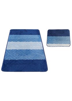 Niebieskie nowoczesne dywaniki do łazienki - Herion 3X ze sklepu Edinos.pl w kategorii Dywaniki łazienkowe - zdjęcie 173122326