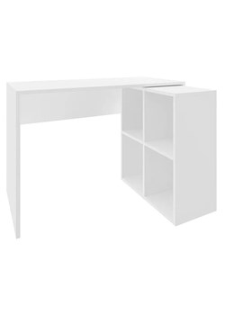 Białe narożne biurko komputerowe z regałem - Ribon ze sklepu Edinos.pl w kategorii Biurka i sekretarzyki - zdjęcie 173122559