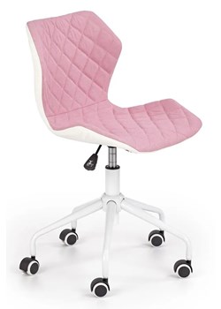 Różowy młodzieżowy fotel do biurka pikowany - Kartex 3X ze sklepu Edinos.pl w kategorii Fotele dziecięce - zdjęcie 173122676