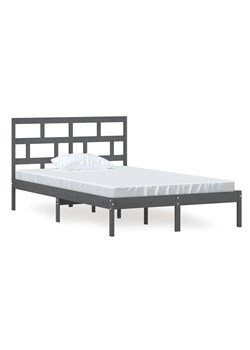 Szare łóżko z litego drewna 120x200 - Bente 4X ze sklepu Edinos.pl w kategorii Łóżka i materace - zdjęcie 173122695