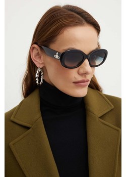 Vivienne Westwood okulary przeciwsłoneczne damskie kolor czarny VW505100153 ze sklepu ANSWEAR.com w kategorii Okulary przeciwsłoneczne damskie - zdjęcie 173122737