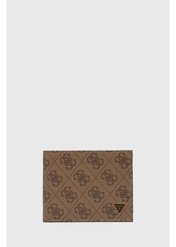 Guess portfel skórzany VEZZOLA męski kolor beżowy SMVELE LEA24 ze sklepu ANSWEAR.com w kategorii Portfele męskie - zdjęcie 173122789