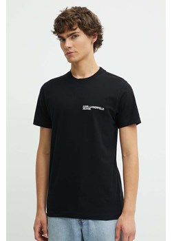 Karl Lagerfeld Jeans t-shirt bawełniany męski kolor czarny z aplikacją ze sklepu ANSWEAR.com w kategorii T-shirty męskie - zdjęcie 173123367