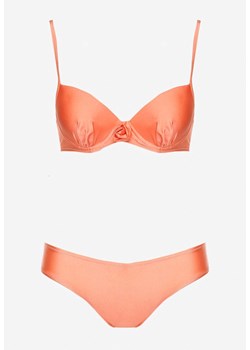 Pomarańczowe Dwuczęściowe Bikini Biustonosz z Aplikacją Majtki Typu Figi Vikrria ze sklepu Born2be Odzież w kategorii Stroje kąpielowe - zdjęcie 173123936