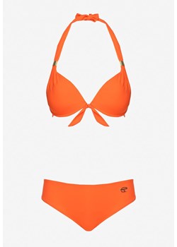 Pomarańczowe Bikini Dwuczęściowe Stanik Wiązany na Szyi Majtki Typu Figi Uvadia ze sklepu Born2be Odzież w kategorii Stroje kąpielowe - zdjęcie 173123998