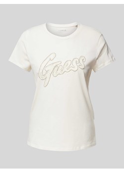 T-shirt z obszyciem kamieniami stras z logo ze sklepu Peek&Cloppenburg  w kategorii Bluzki damskie - zdjęcie 173124146