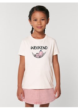 WOOOP Koszulka &quot;Weekend&quot; w kolorze białym ze sklepu Limango Polska w kategorii Bluzki dziewczęce - zdjęcie 173124869