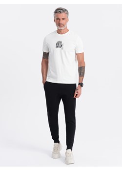 Męskie spodnie dresowe typu jogger - czarne V5 OM-PABS-0173 ze sklepu ombre w kategorii Spodnie męskie - zdjęcie 173125387