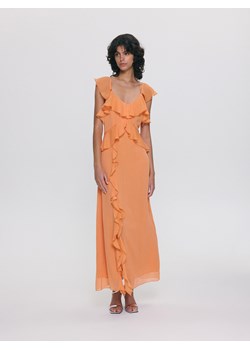 Reserved - Sukienka z falbanami - pomarańczowy ze sklepu Reserved w kategorii Sukienki - zdjęcie 173126885