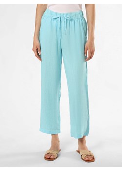 Marie Lund Lniane spodnie Kobiety len turkusowy jednolity ze sklepu vangraaf w kategorii Spodnie damskie - zdjęcie 173126948