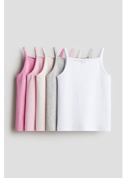 H & M - Dżersejowa koszulka 5-pak - Różowy ze sklepu H&M w kategorii Podkoszulki dziecięce - zdjęcie 173127947