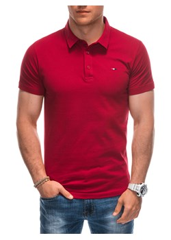 Koszulka męska Polo bez nadruku 1940S - czerwona ze sklepu Edoti w kategorii T-shirty męskie - zdjęcie 173127975