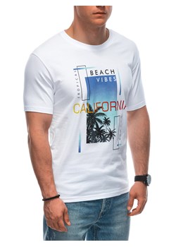 T-shirt męski z nadrukiem 1950S - biały ze sklepu Edoti w kategorii T-shirty męskie - zdjęcie 173127996