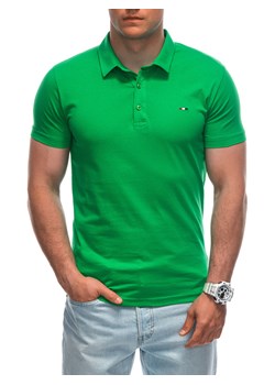 Koszulka męska Polo bez nadruku 1940S - zielona ze sklepu Edoti w kategorii T-shirty męskie - zdjęcie 173128018