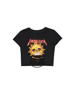 Cropp - Czarny crop top Metallica - czarny ze sklepu Cropp w kategorii Bluzki damskie - zdjęcie 173128565