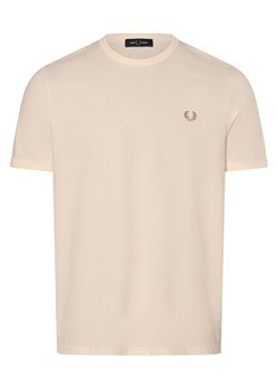 Fred Perry T-shirt męski Mężczyźni Bawełna écru jednolity ze sklepu vangraaf w kategorii T-shirty męskie - zdjęcie 173128818