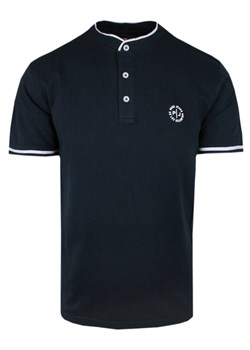 Męska Koszulka (T-Shirt) na Guziki - Pako Jeans - Granatowa TSPJNSfortGR ze sklepu JegoSzafa.pl w kategorii T-shirty męskie - zdjęcie 173132548