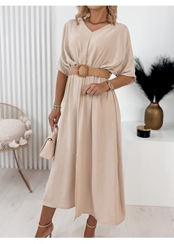 sukienka dominika beżowa uni ze sklepu UBRA w kategorii Sukienki - zdjęcie 173132706