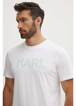 Karl Lagerfeld t-shirt bawełniany kolor biały z nadrukiem ze sklepu ANSWEAR.com w kategorii T-shirty męskie - zdjęcie 173133209