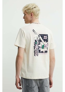 Kaotiko t-shirt bawełniany kolor beżowy z nadrukiem AN014-01S-G00 ze sklepu ANSWEAR.com w kategorii T-shirty męskie - zdjęcie 173133749