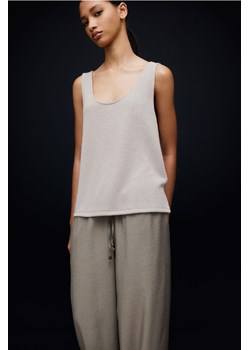H & M - Dzianinowy top bez rękawów - Brązowy ze sklepu H&M w kategorii Bluzki damskie - zdjęcie 173134937
