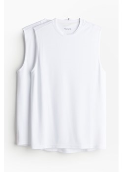 H & M - Koszulka sportowa DryMove 2-pak - Biały ze sklepu H&M w kategorii T-shirty męskie - zdjęcie 173134976