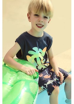 Top dla chłopca - granatowy z wakacyjnymi nadrukami - 5.10.15. ze sklepu 5.10.15 w kategorii T-shirty chłopięce - zdjęcie 173136189