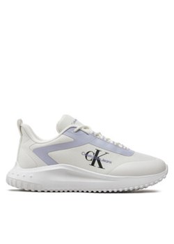 Calvin Klein Jeans Sneakersy Eva Runner Low Lace Mix Ml Wn YW0YW01442 Biały ze sklepu MODIVO w kategorii Buty sportowe damskie - zdjęcie 173136635