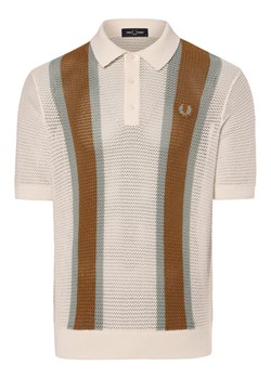 Fred Perry Męska koszulka polo Mężczyźni len écru w paski ze sklepu vangraaf w kategorii Swetry męskie - zdjęcie 173137127