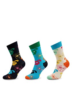 Zestaw 3 par wysokich skarpet unisex Happy Socks XDOG08-0150 Kolorowy ze sklepu eobuwie.pl w kategorii Skarpetki męskie - zdjęcie 173137735