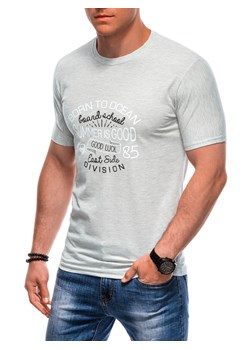 T-shirt męski z nadrukiem 1959S - jasnoszary ze sklepu Edoti w kategorii T-shirty męskie - zdjęcie 173139147