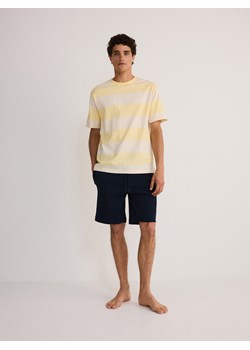 Reserved - Dwuczęściowa piżama w paski - jasnożółty ze sklepu Reserved w kategorii Piżamy męskie - zdjęcie 173139727