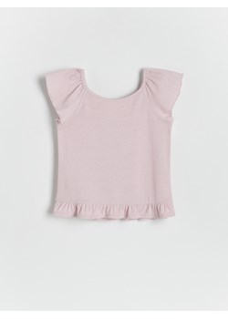 Reserved - T-shirt z metaliczną nitką - różowy ze sklepu Reserved w kategorii Bluzki dziewczęce - zdjęcie 173139735